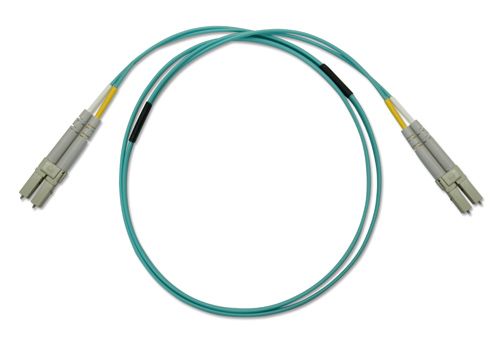 LC-LC, 10G, 50/125, LOF Aqua, 1 Mtr. Duplex
