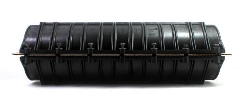 Coyote w/buffer tube storage, 6-port endplate, up to 4 trays/144 fibers