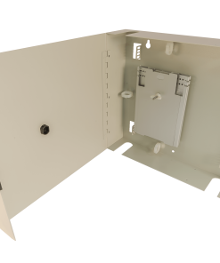 Ring Cut Splice Fiber Optic Wall Mount Enclosure-24-Port, Ring CutTakes 4, 6-packs and 2 Splice Trays (Beige)