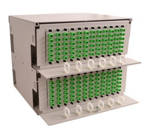 8RU Enclosure with Solid Front and Rear doors, Off White