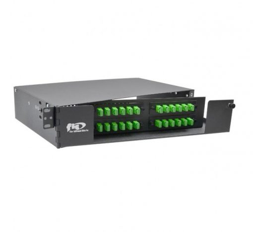 2RU Swing-Out Patch Panel, Holds 4 Adapter Plates - Black