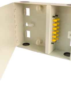 Splice and Termination Fiber Optic Wall Mount Enclosure - 12-Port, Takes 2, 6-packs, Beige