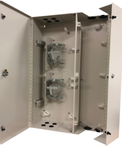 Splice and Termination Fiber Optic Wall Mount Enclosure-144-Port, Takes 24, 6-packs and 12 Splice Trays (Beige)