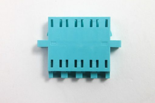LC MM Quad Adapter Aqua SC Duplex Footprint Flanged