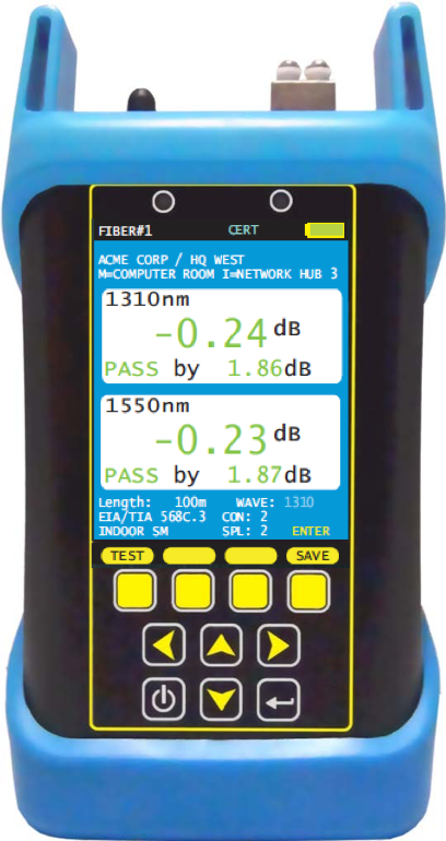 Fiber Owl 7 +Singlemode Tier 2 Fiber Certifier w/OTDR. Power Source NOT included.