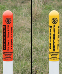 Domed Post, 3in x 6ft, orange cap, white pipe