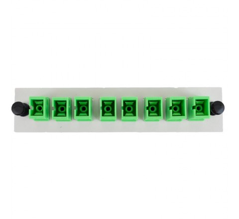 SC 8 Pack (APC Singlemode - Loaded) Off White w/Green Adapters