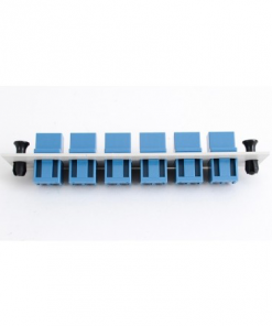 SC Duplex 6 Pack (Singlemode - Loaded) Off White w/Blue Adapters