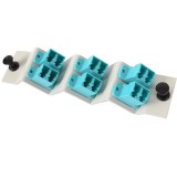 LC Duplex 6 Pack (10 Gig) 12 Fibers Aqua Adapters, Off White Panel