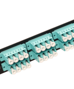 LC Quad 6 Pack (10 Gig) 24 Fibers, Black w/Aqua Adapters
