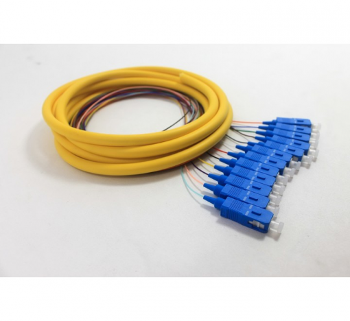 6F SC/UPC SM 3 METER PIGTAIL ASSEMBLY - W/ 1 SC 6-PACK (BLUE ZIRC)