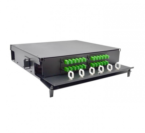 2 RU Rack Mount with Smoked Lexan Doors Accomodates 4 Adapter Plates
