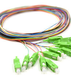 6 Adapters, SC/PC 6 Fiber Pigtail, SX+ 10G 3 Meters