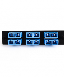 SC Duplex 6 Pack (Singlemode - Loaded) Black w/Blue Adapters
