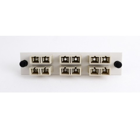 SC Duplex 6 Pack (Multimode - Loaded) Off White w/Beige Adapters