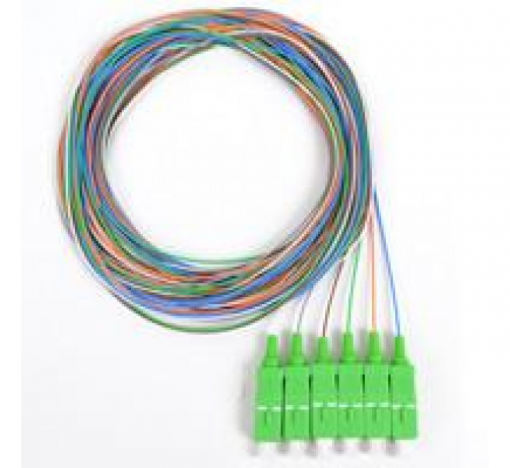 6F SC/APC SM 3 METER PIGTAIL ASSEMBLY - W/ 1 SC/APC 6-PACK (GREEN ZIRC)