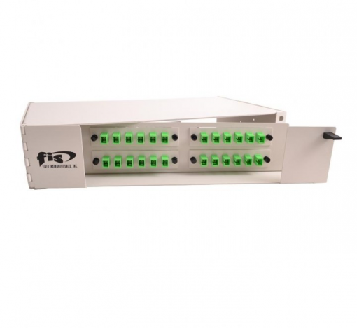 2RU Swing-Out Patch Panel, Holds 4 Adapter Plates - Off White