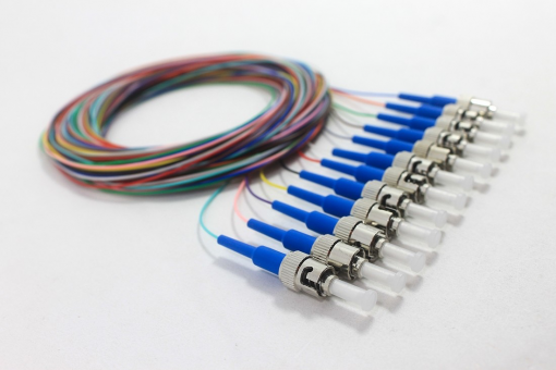 ST/UPC 900um, Singlemode 12 Pack, 3 Meters, Blue Boots