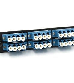 LC Quad 6 Pack (Singlemode) 24 Fibers, Black, w/Blue Adapters