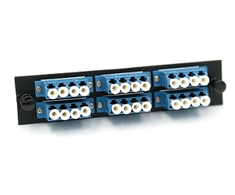 LC Quad 6 Pack (Singlemode) 24 Fibers, Black, w/Blue Adapters