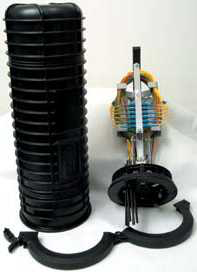 Dome for Unitube cable, holds up to 4 trays/216 single fibers (use Coyote trays)