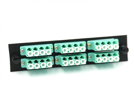 LC Quad 6 Pack (Multimode) 24 Fibers Black w/Beige Adapters