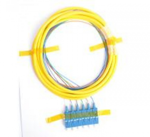 6 Adapters, SC/UPC, 6 Fiber Pigtail, Singlemode, 3 Meters