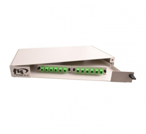 1RU Swing-Out Patch Panel, Holds 2 Adapter Plates - Off White