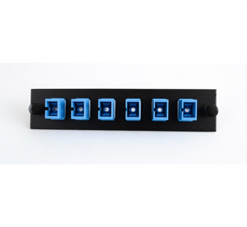 SC 6 Pack (Singlemode - Loaded) Black w/Blue Adapters