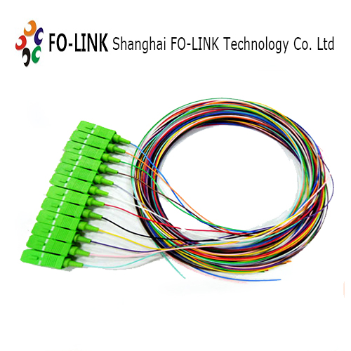 Ribbon Fan-Out SM, SC/APC - Pigtail, 3 Meters 36in Fan-out, 2 Meter Tail, 12 Fiber