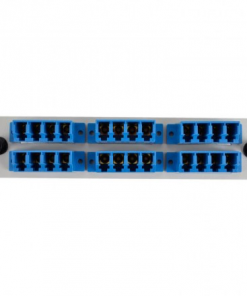 LC Quad 6 Pack (Singlemode) 24 Fibers, Off White, w/Blue Adapters