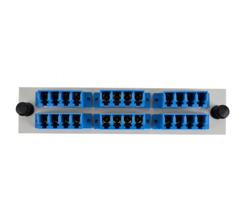 LC Quad 6 Pack (Singlemode) 24 Fibers, Off White, w/Blue Adapters