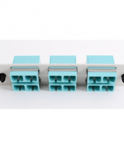 SC Duplex 6 Pack (Multimode - 10 Gig Loaded) Off White w/Aqua Adapters