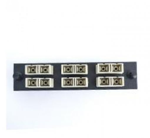 SC Duplex 6 Pack (Multimode - Loaded) Black w/Beige Adapters