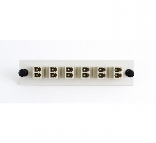 LC Duplex 6 Pack (Multimode) 12 Fibers, Off White w/Beige Adapters
