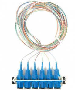 6 Duplex Adapters, LC/PC 12 Fiber Pigtail, 50/125 3 Meters