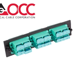 SC Duplex 6 Pack (Multimode - 10 Gig Loaded) Black w/Aqua Adapters