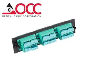 SC Duplex 6 Pack (Multimode - 10 Gig Loaded) Black w/Aqua Adapters