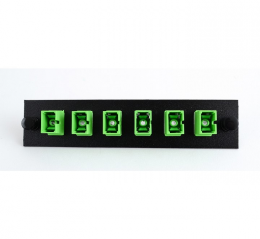 SC 6 Pack (APC Singlemode Loaded) Green Adapters Black