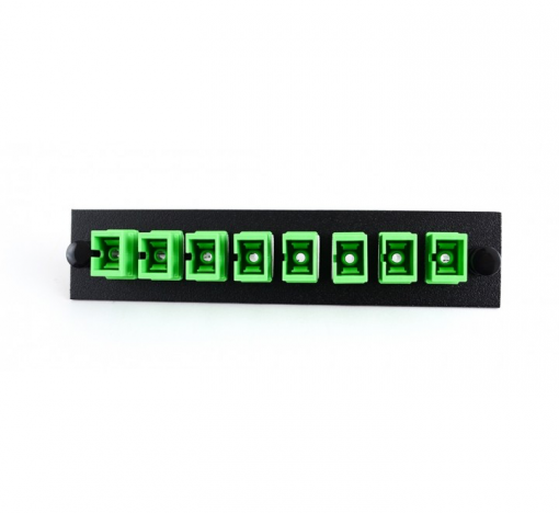 SC 8 Pack (APC Singlemode - Loaded) Black w/Green Adapters
