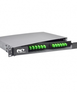 1RU Swing-Out Patch Panel, Holds 2 Adapter Plates - Black
