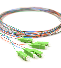 6 Adapters, SC/APC, 6 Fiber Pigtail, Singlemode, 3 Meters