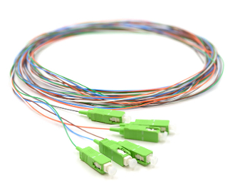 6 Adapters, SC/APC, 6 Fiber Pigtail, Singlemode, 3 Meters