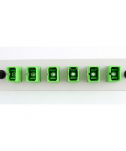 SC 6 Pack (APC Singlemode - Loaded) Off White Panel w/Green Adapters