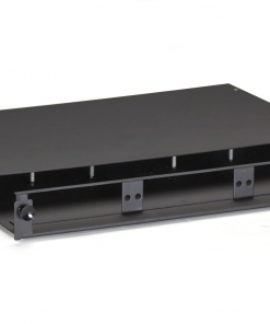 2U Strip Panel (empty) w/rear management Holds 6 Adapter Plates, Gray