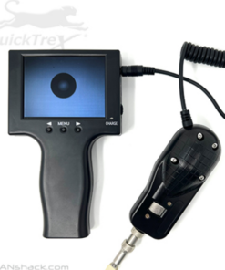 QuickTreX® 250X Portable Fiber Optic Video Inspection Microscope with 3.5 Inch Handheld LCD Display Screen, and Carry Case for Inspecting 1.5mm and 2.5mm (LC, SC, ST, FC) Fiber Optic Connectors